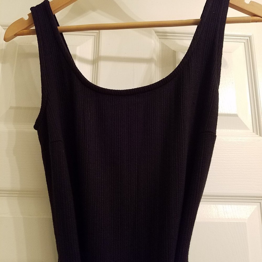 NWT Gap ribbed belt-tie tank jumpsuit, black, XS - Picture 6 of 11